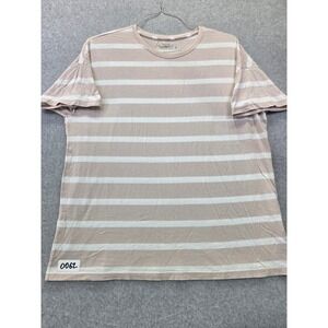 Abercrombie & Fitch Boyfriend Tee Tan White Striped Soft A&F Collection Large